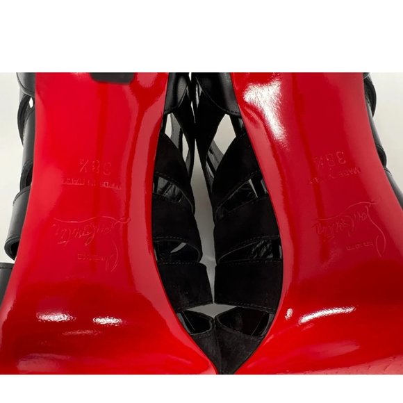 Christian Louboutin Toot Mignonne 100 Calf/Veau Low boots/booty/booties Black - Picture 4 of 9